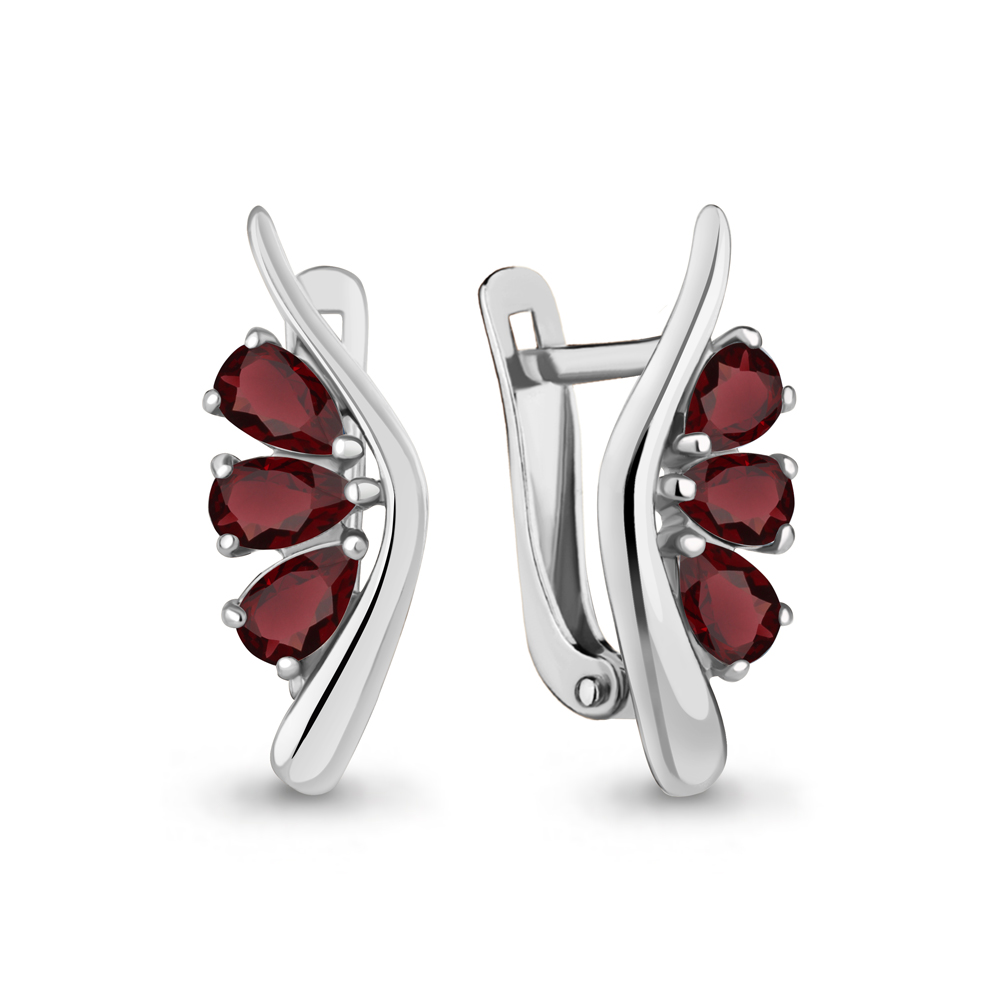 4794003 Серьги из Серебра с гранатами