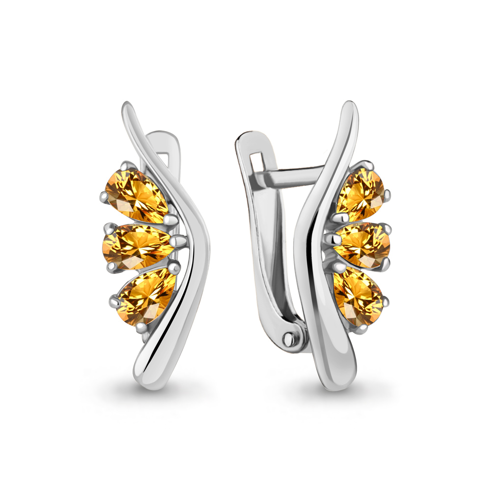 4794006 Серьги из Серебра с цитринами