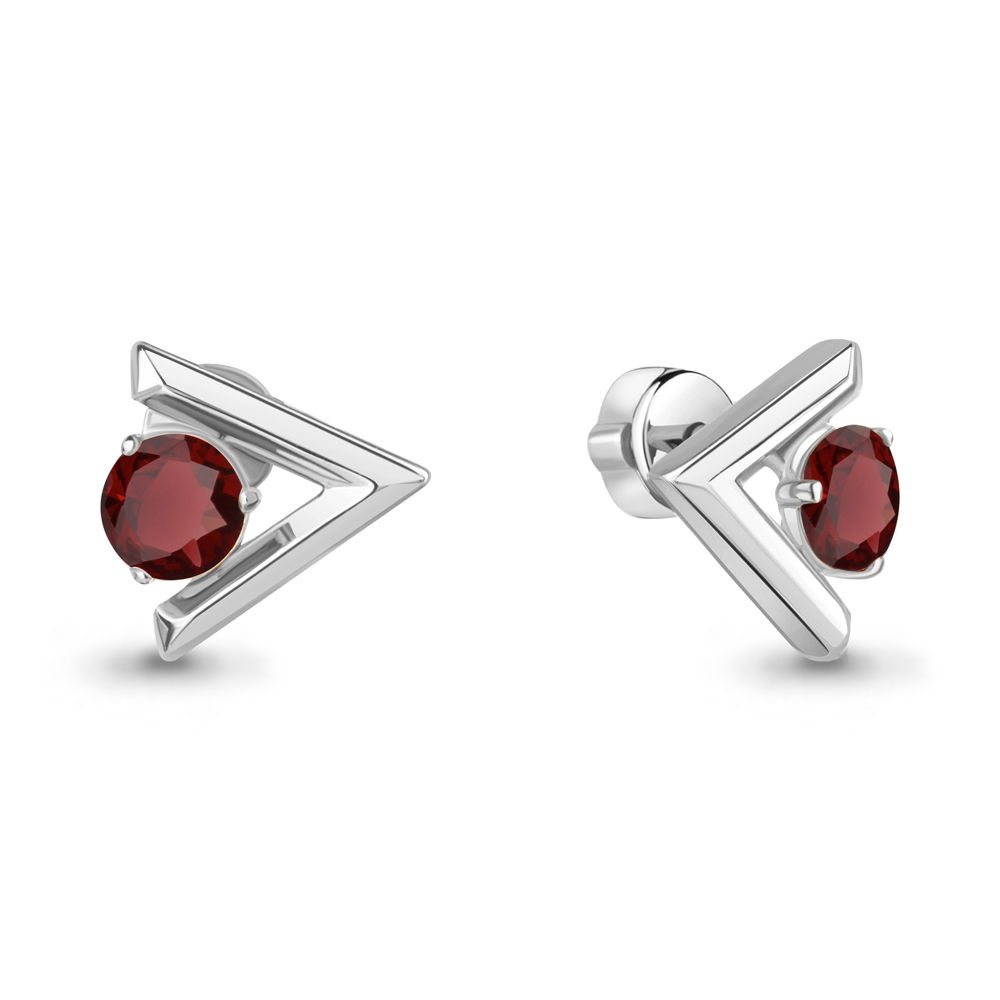 4794703 Серьги из Серебра с гранатами