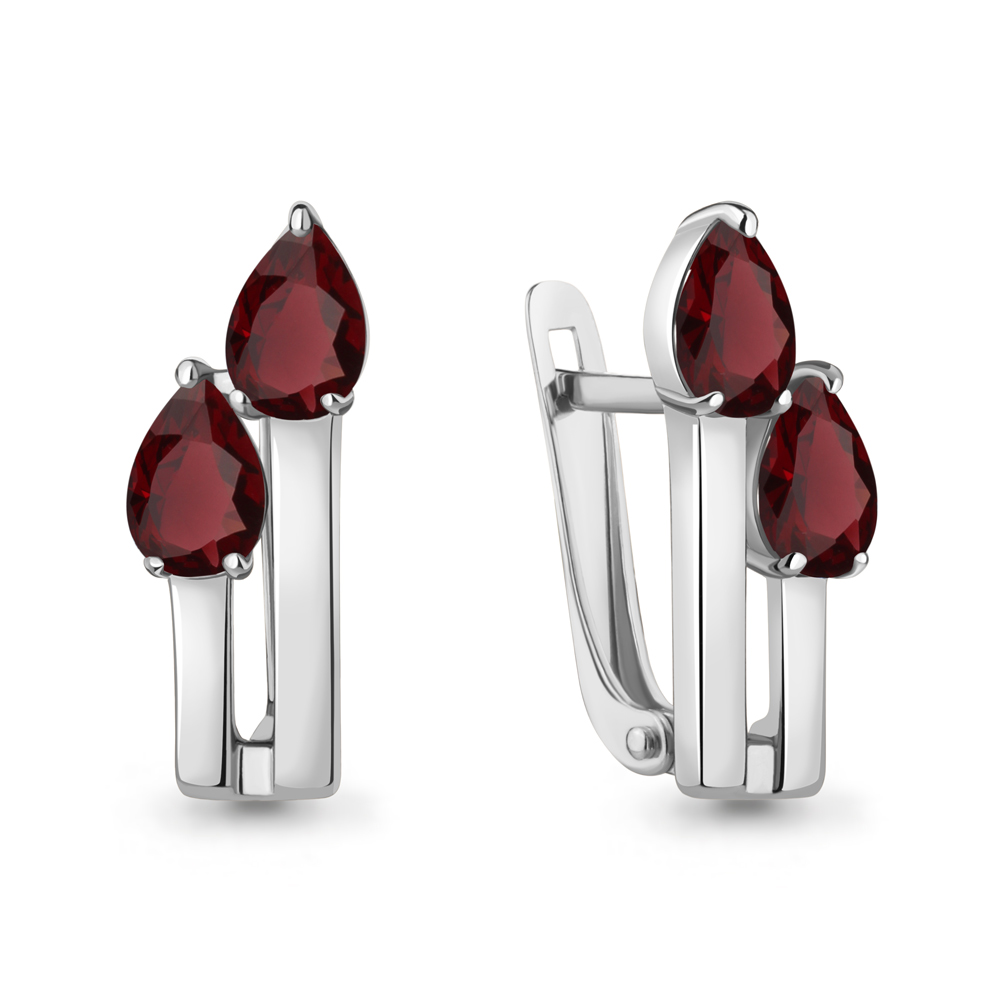 4797603 Серьги из Серебра с гранатами