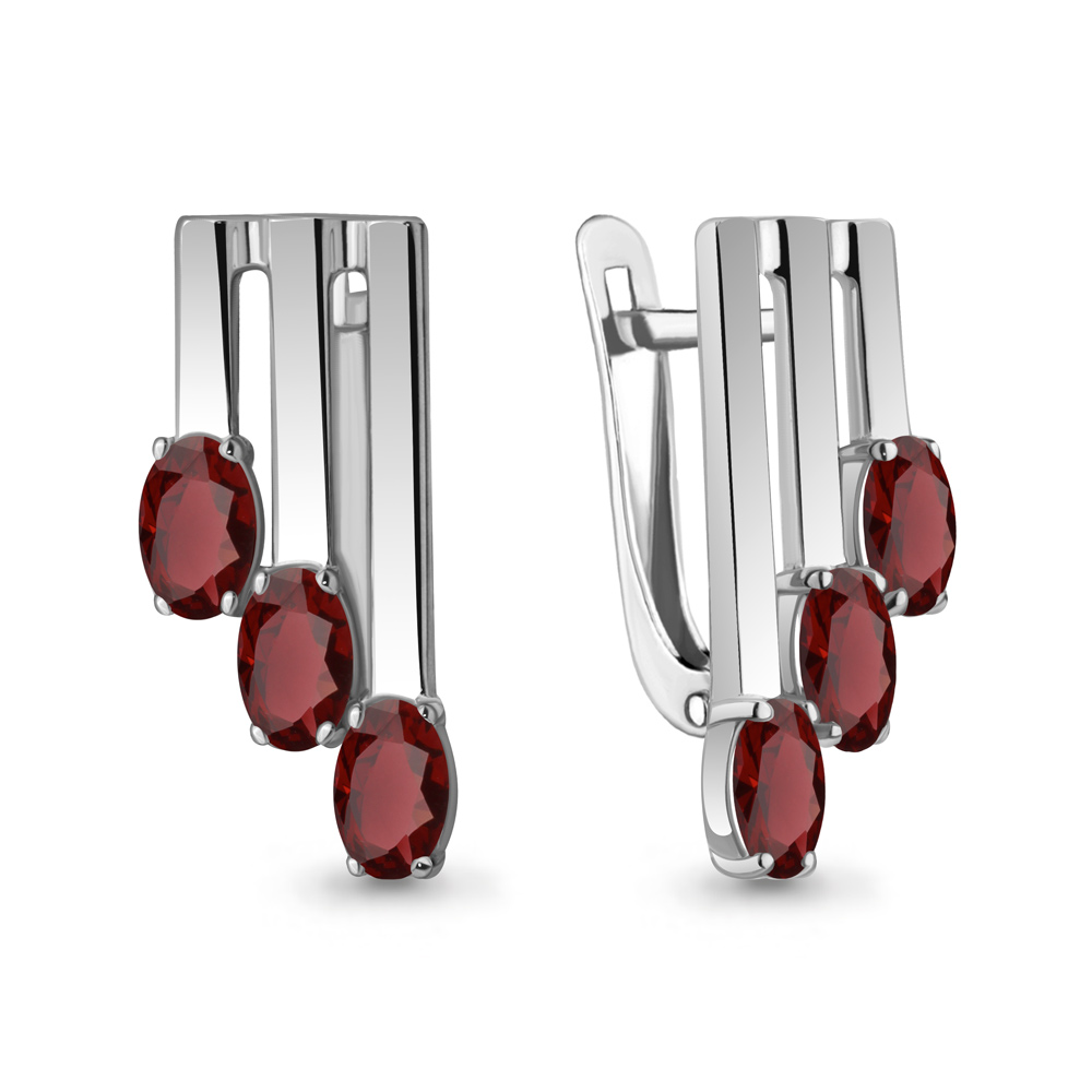 4797803 Серьги из Серебра с гранатами