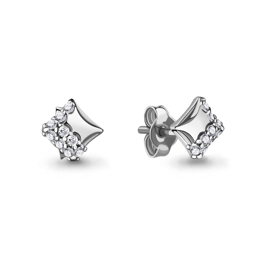 48021А Серьги из Серебра с фианитами
