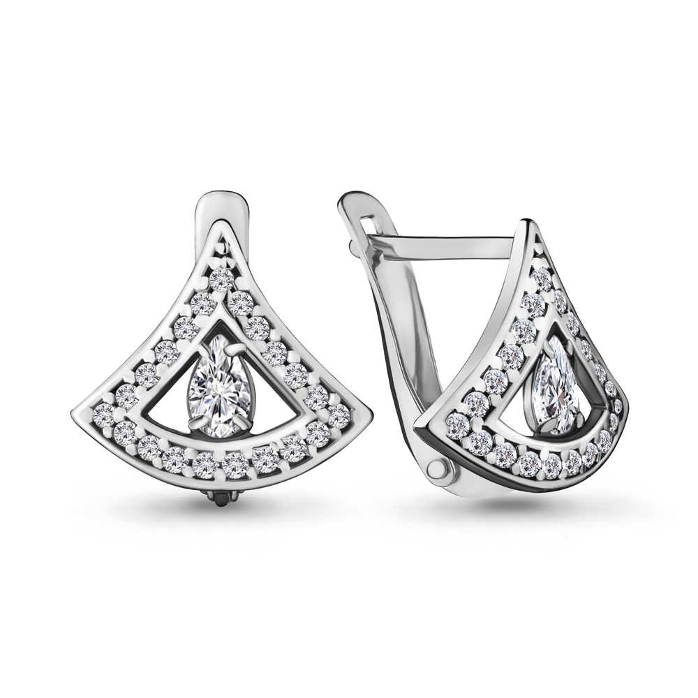 48022А Серьги из Серебра с фианитами