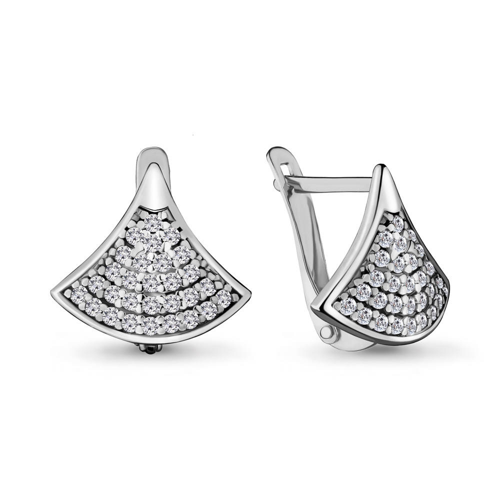 48023А Серьги из Серебра с фианитами