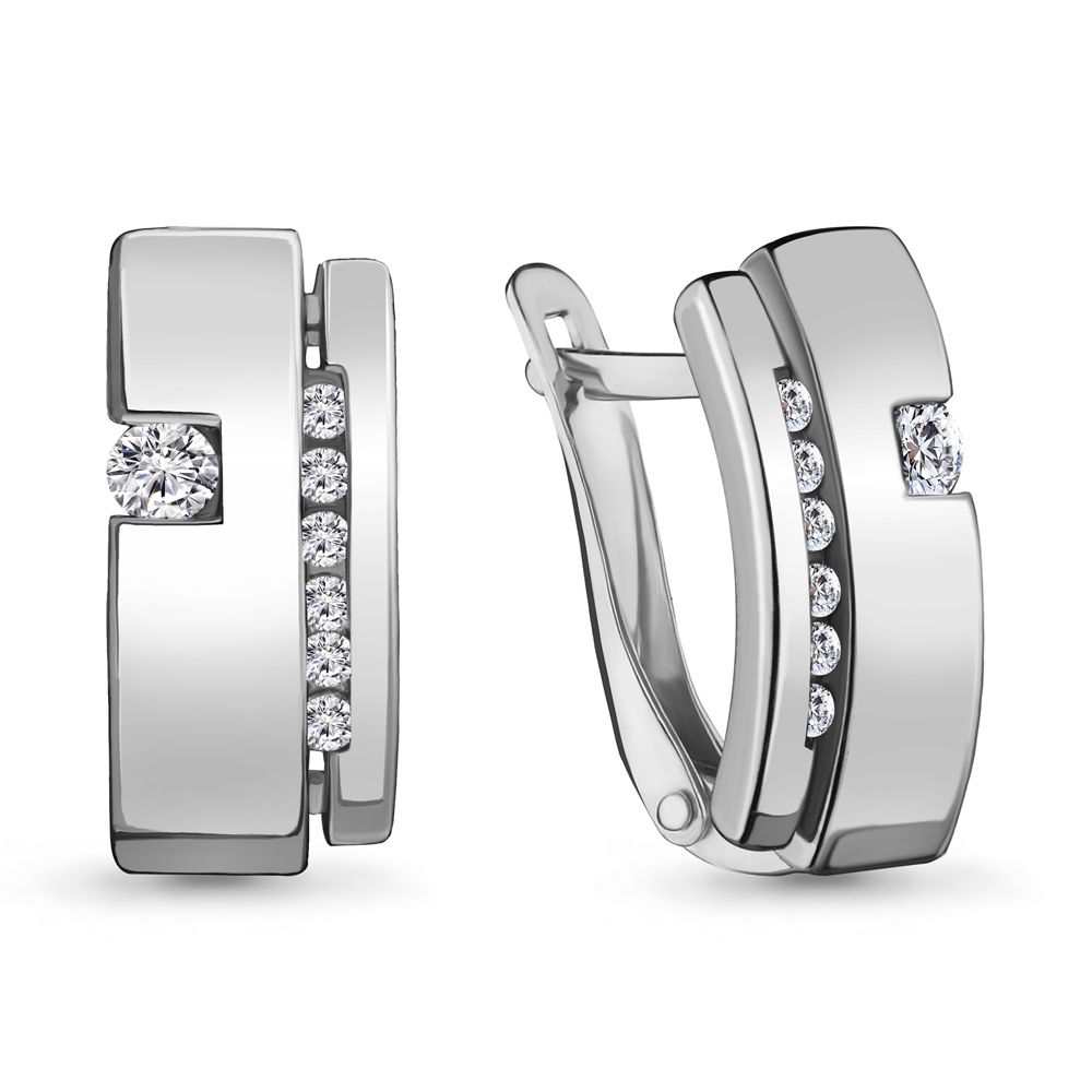 48025А Серьги из Серебра с фианитами