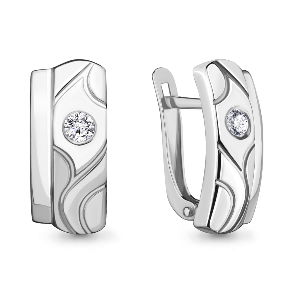 48026А Серьги из Серебра с фианитами