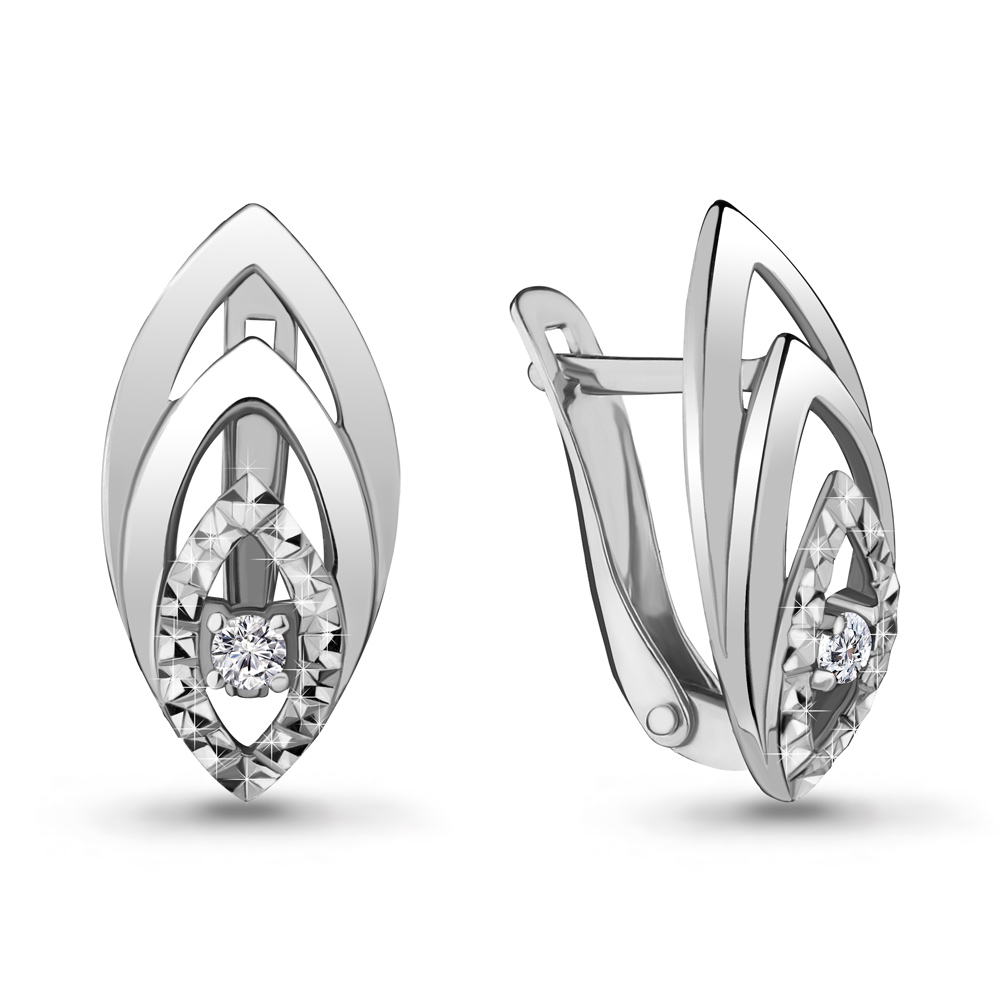 48032А Серьги из Серебра с фианитами