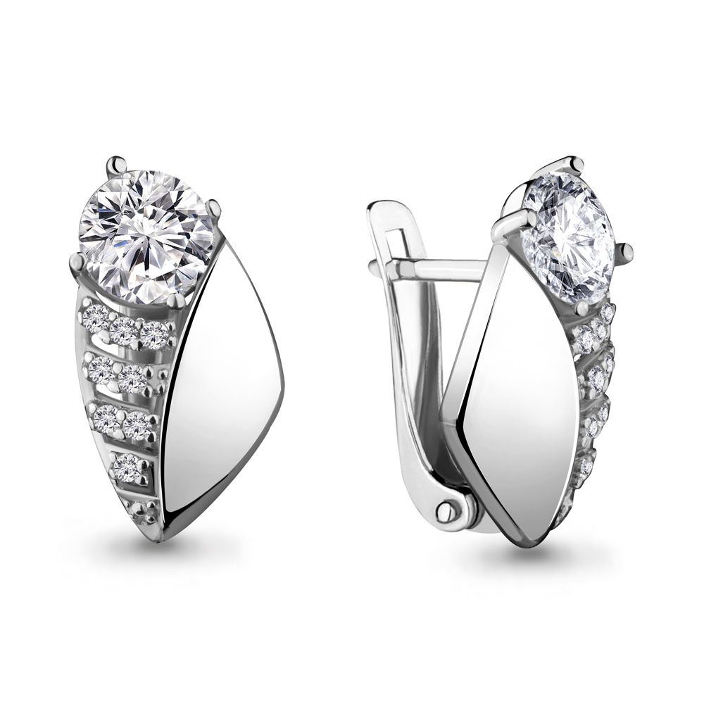 48038А Серьги из Серебра с фианитами