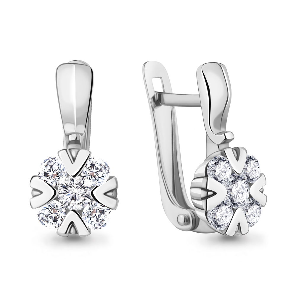 48051А Серьги из Серебра с фианитами