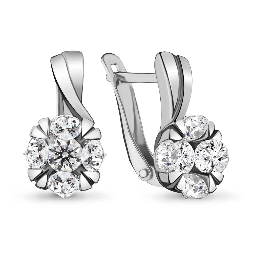 48059А Серьги из Серебра с фианитами из коллекции "Supreme"