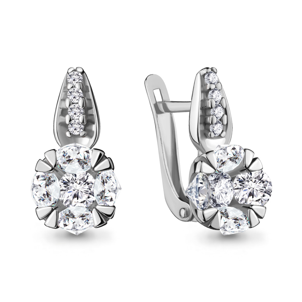 48061А Серьги из Серебра с фианитами из коллекции "Supreme"
