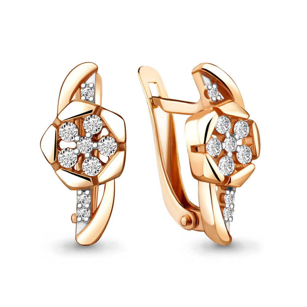 48080А Серьги из Золота с фианитами