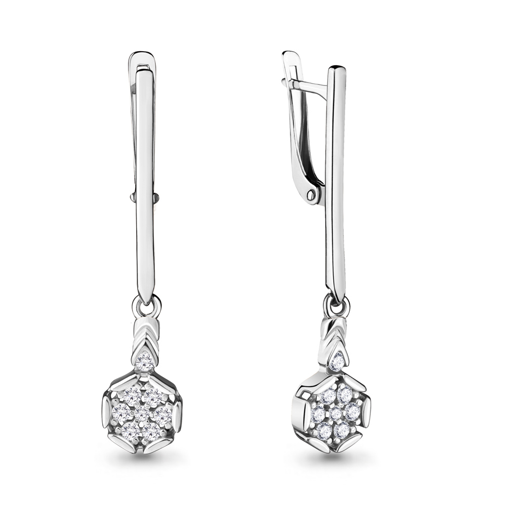 48085А Серьги из Серебра с фианитами