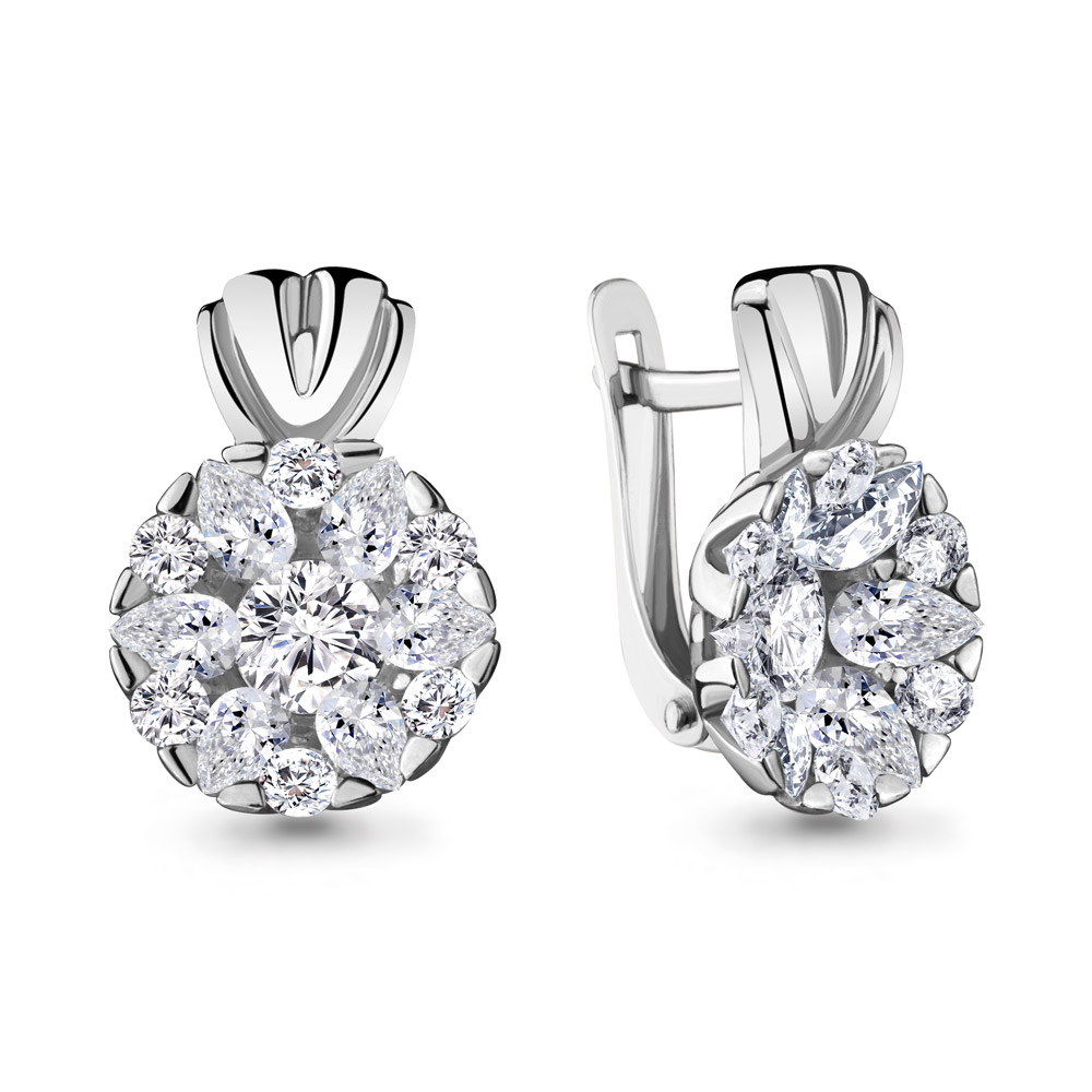 48112А Серьги из Серебра с фианитами