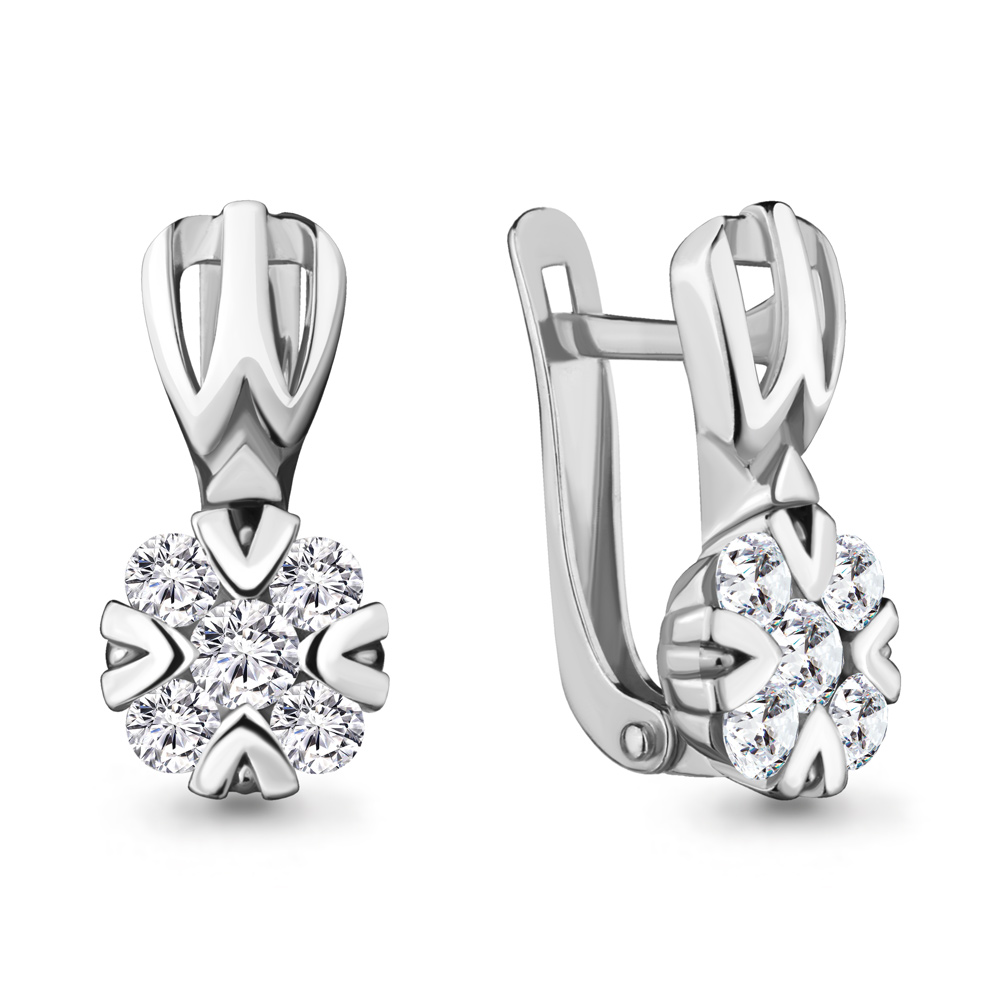 48113А Серьги из Серебра с фианитами