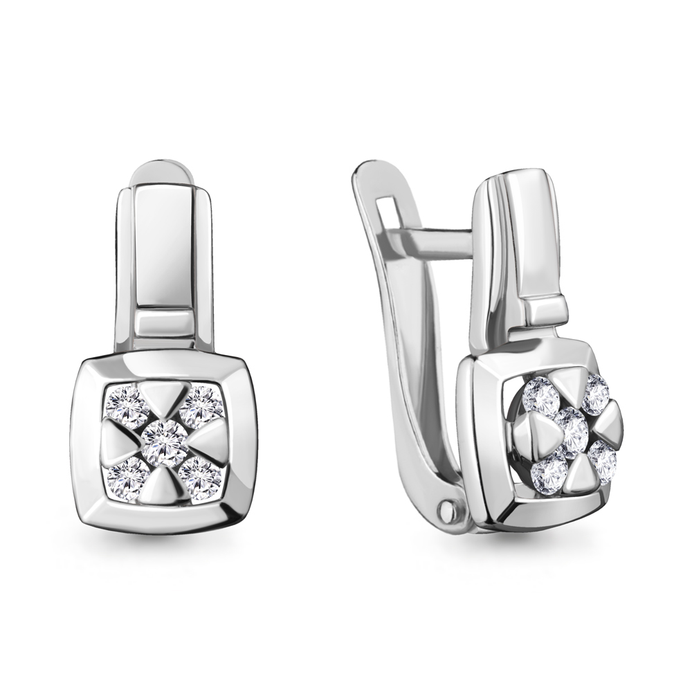 48115А Серьги из Серебра с фианитами