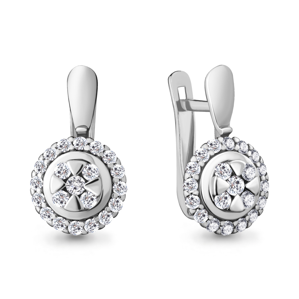 48116А Серьги из Серебра с фианитами