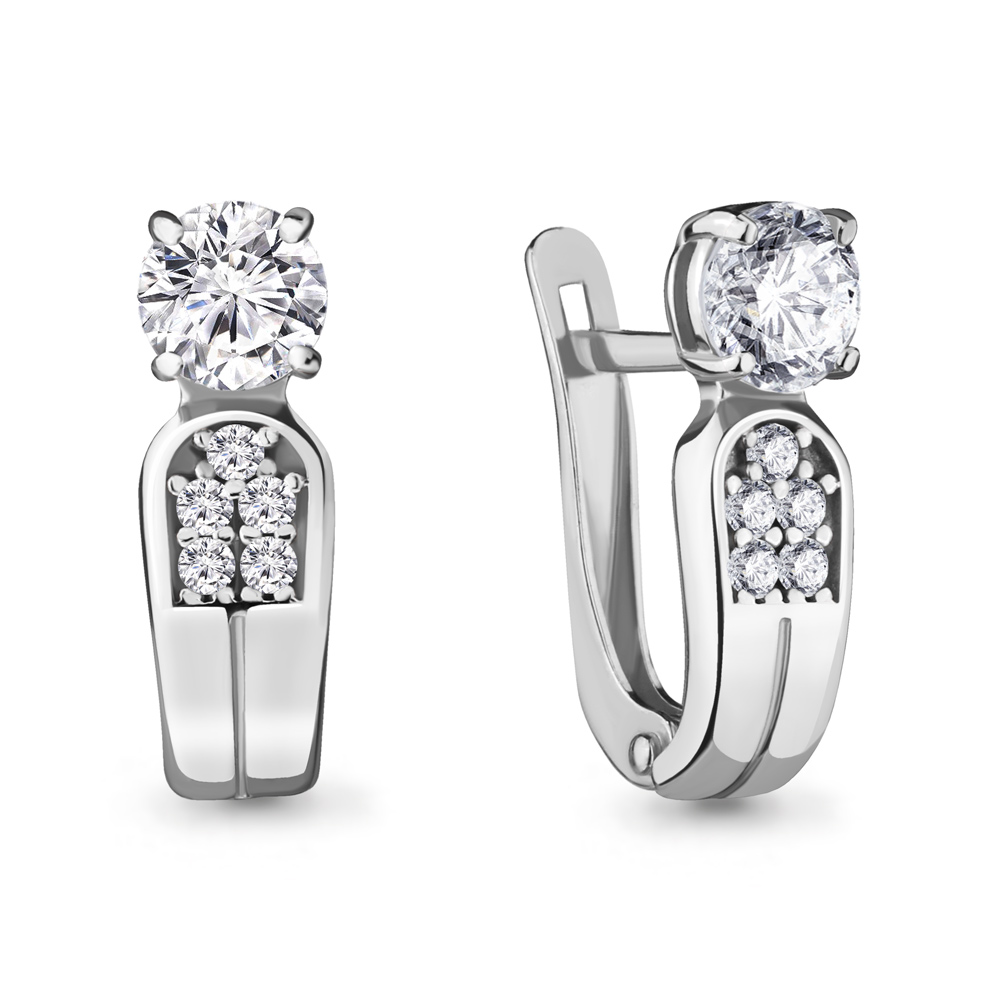 48134А Серьги из Серебра с фианитами