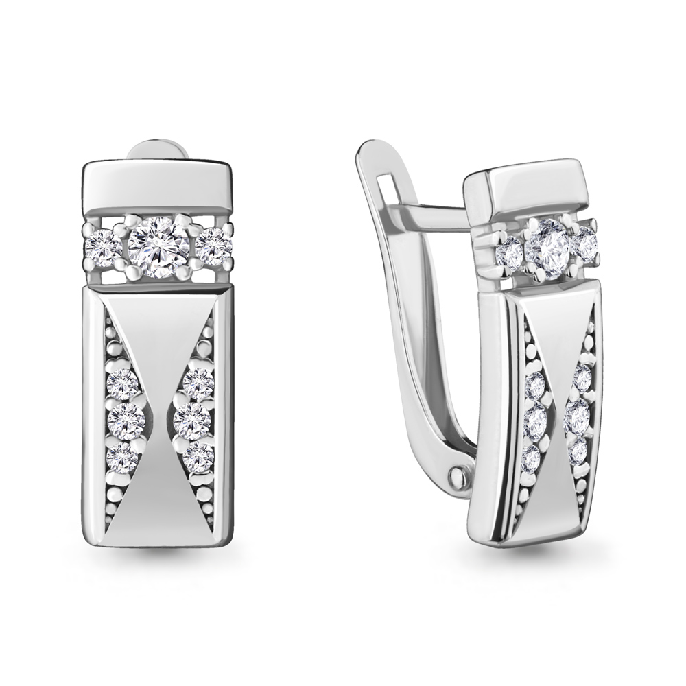 48136А Серьги из Серебра с фианитами