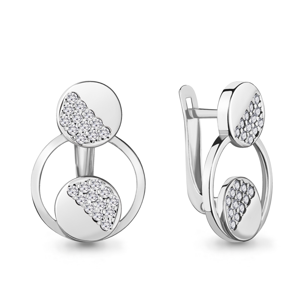 48141А Серьги из Серебра с фианитами