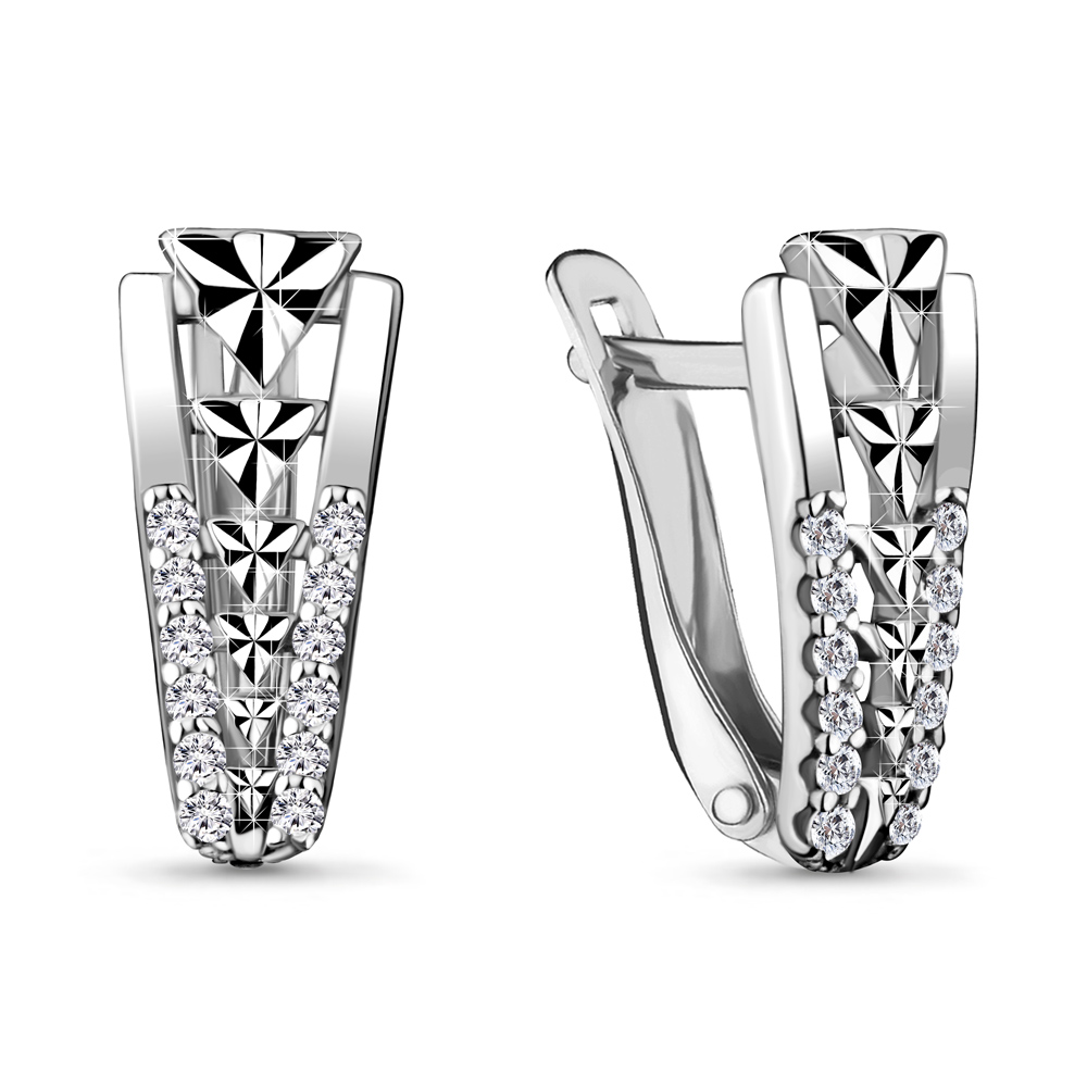 48143А Серьги из Серебра с фианитами