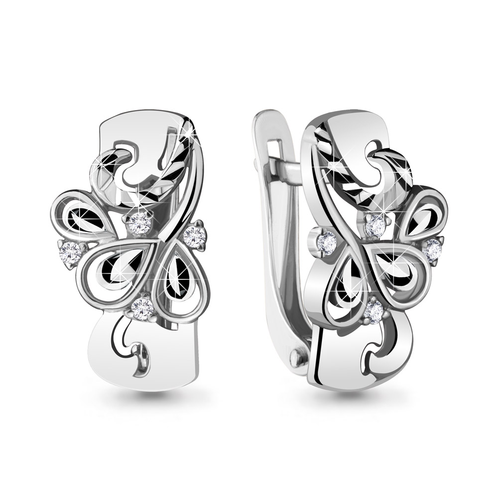 48147А Серьги из Серебра с фианитами