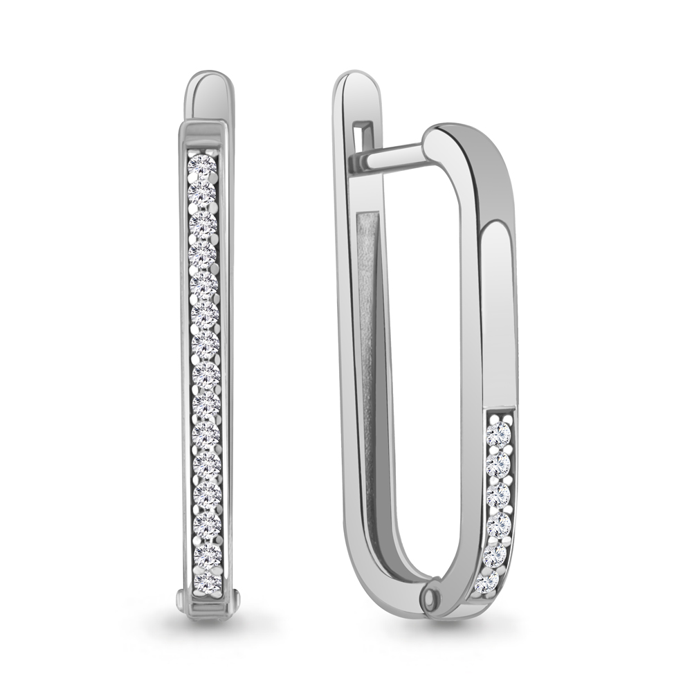 48157А Серьги из Серебра с фианитами