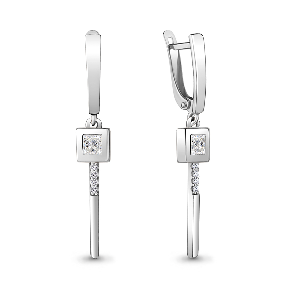 48161А Серьги из Серебра с фианитами