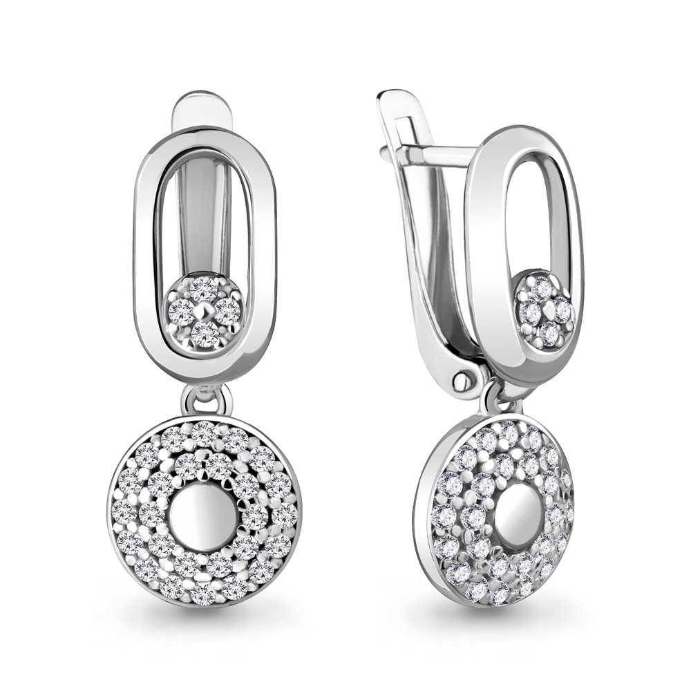 48164А Серьги из Серебра с фианитами