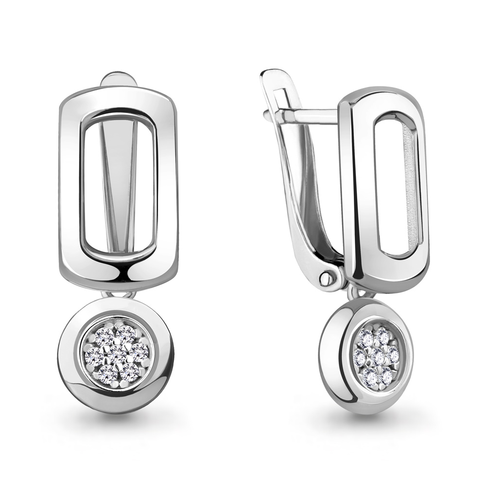 48167А Серьги из Серебра с фианитами