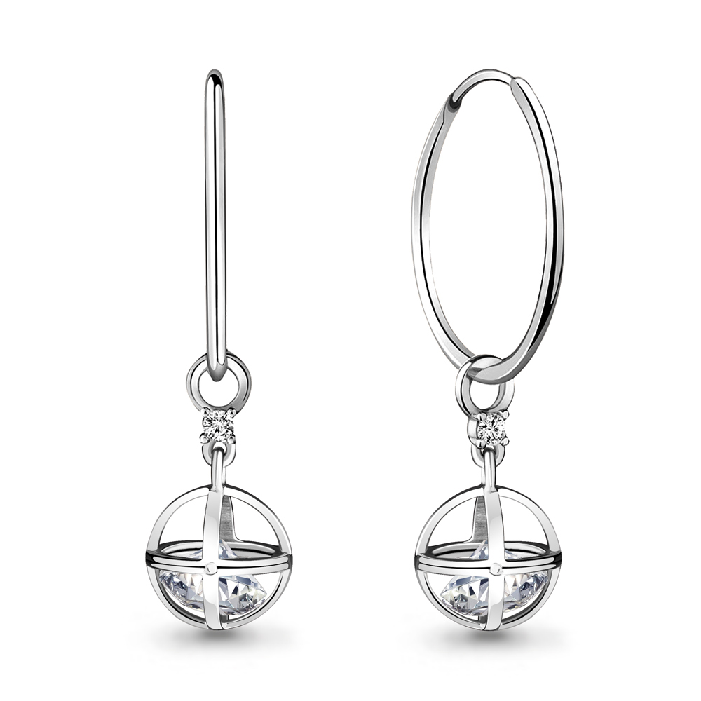 48175А Серьги из Серебра с фианитами