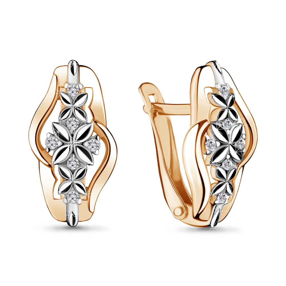 48185А Серьги из Золота с фианитами