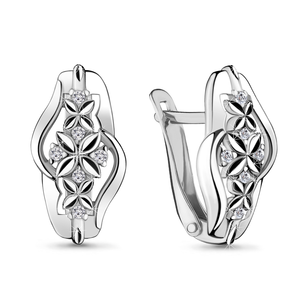48185А Серьги из Серебра с фианитами
