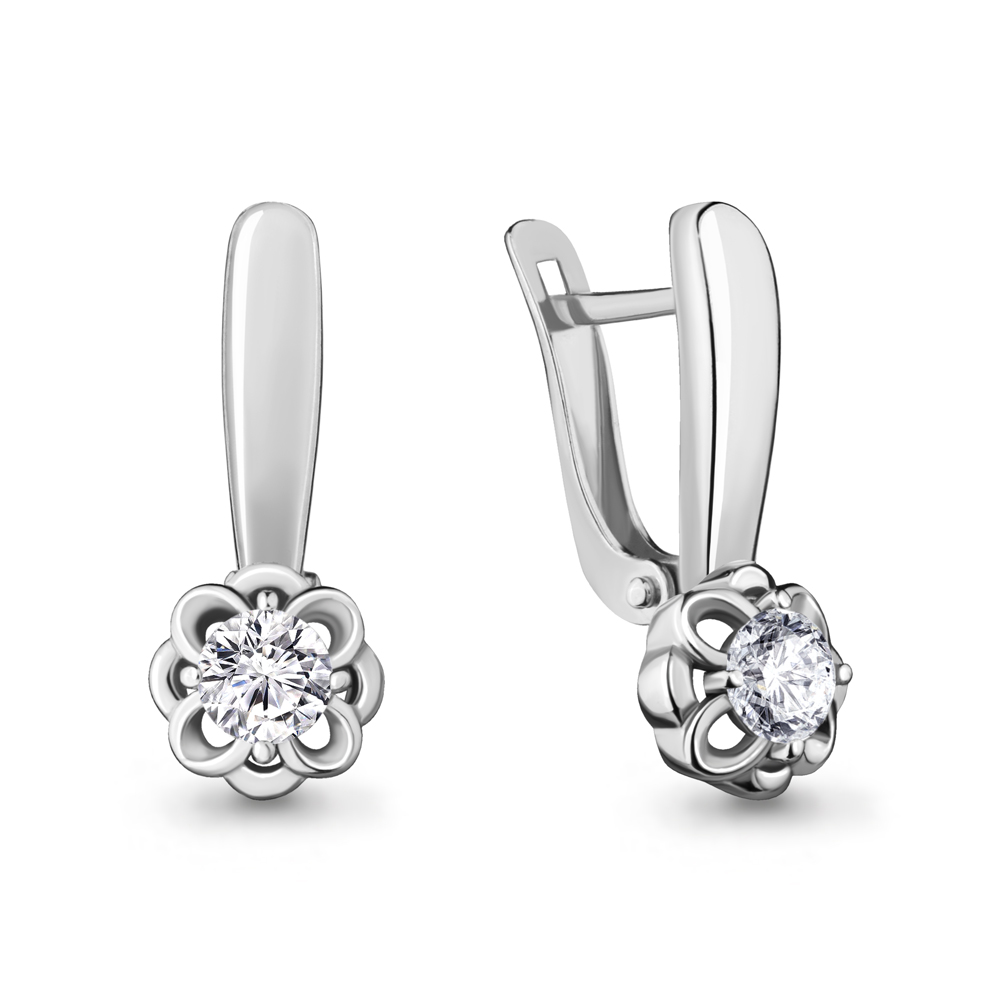 48194А Серьги из Серебра с фианитами