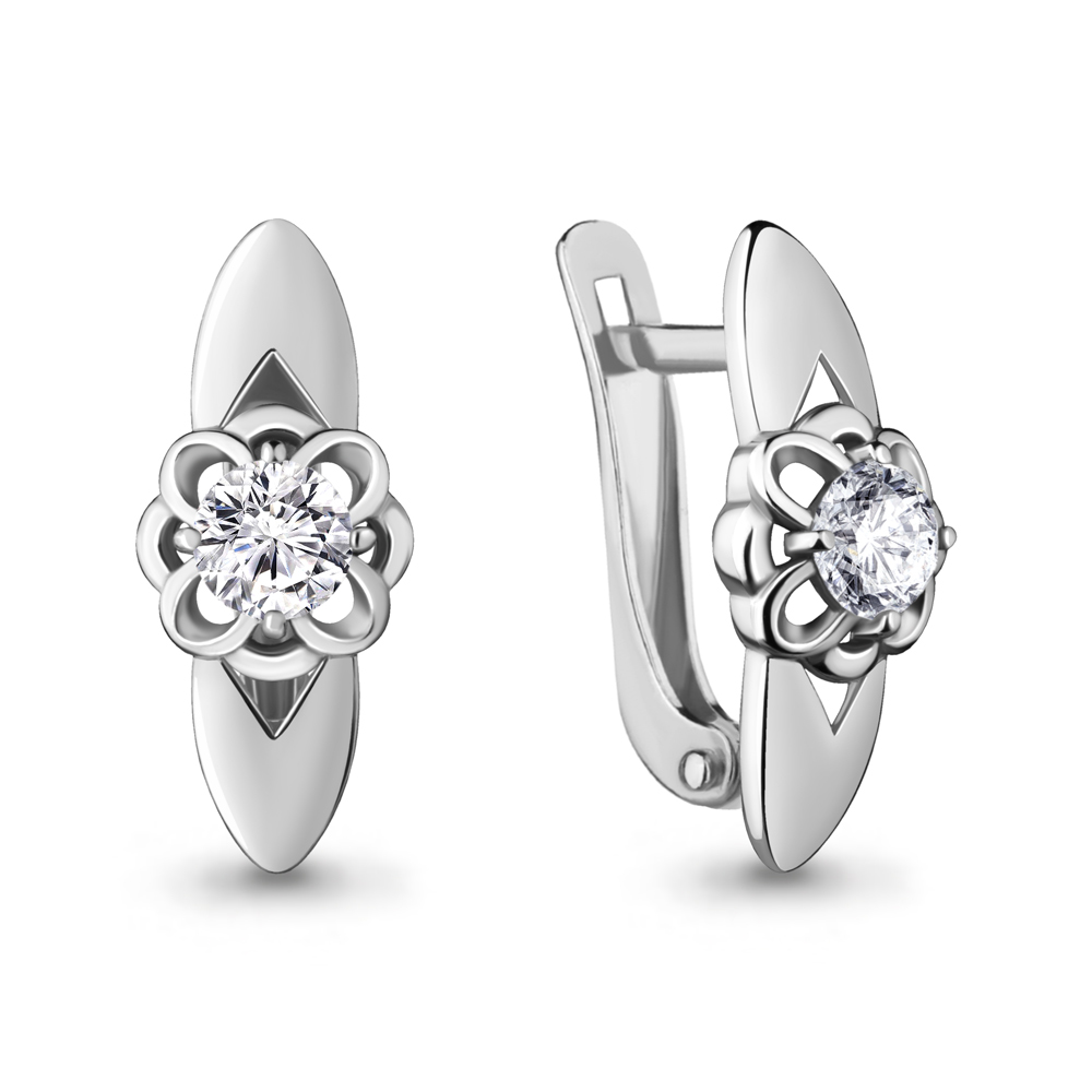 48195А Серьги из Серебра с фианитами