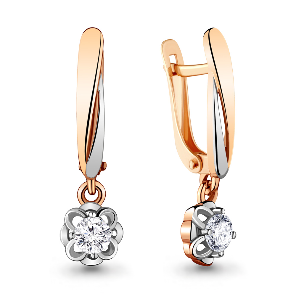 48197 Серьги из Золота с фианитами