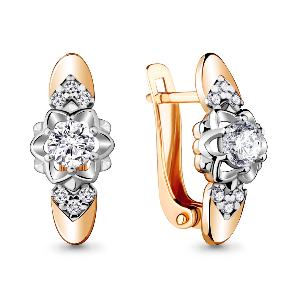 48200А Серьги из Золота с фианитами