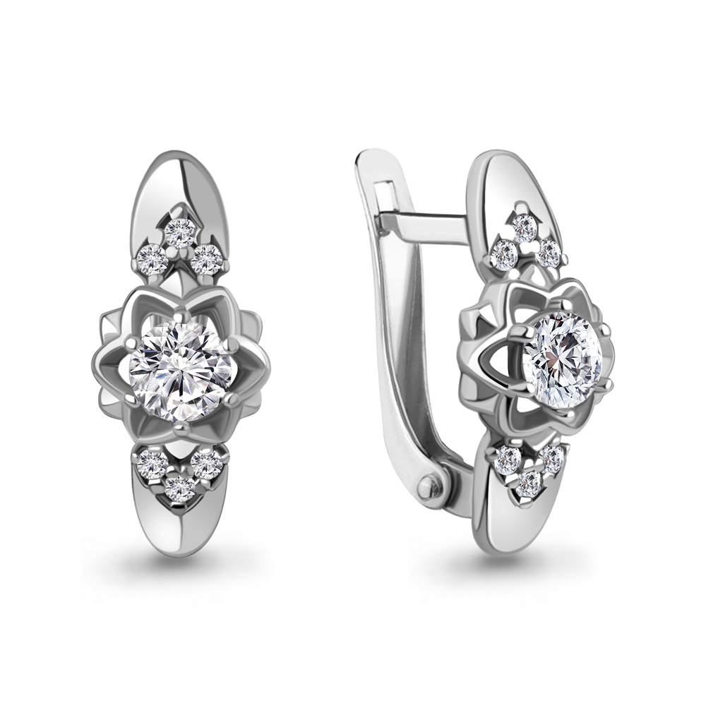 48200А Серьги из Серебра с фианитами