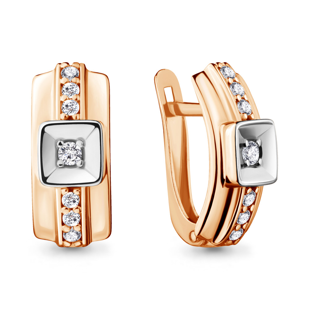 48216А Серьги из Золота с фианитами из коллекции "Rich"