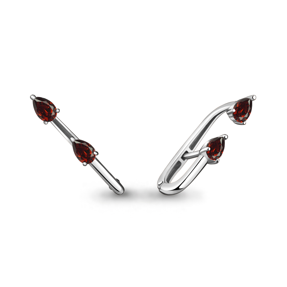 4822603 Серьги из Серебра с гранатами