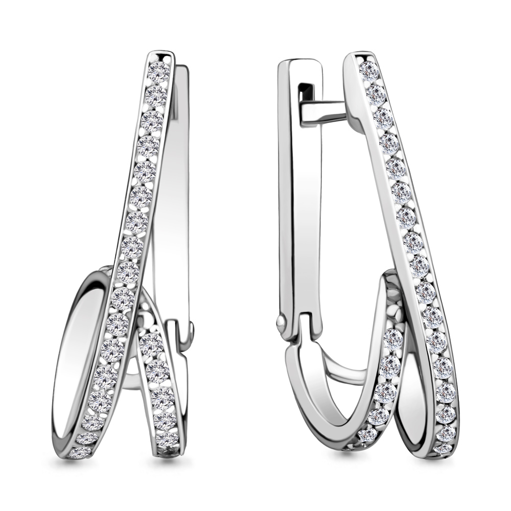 48247А Серьги из Серебра с фианитами