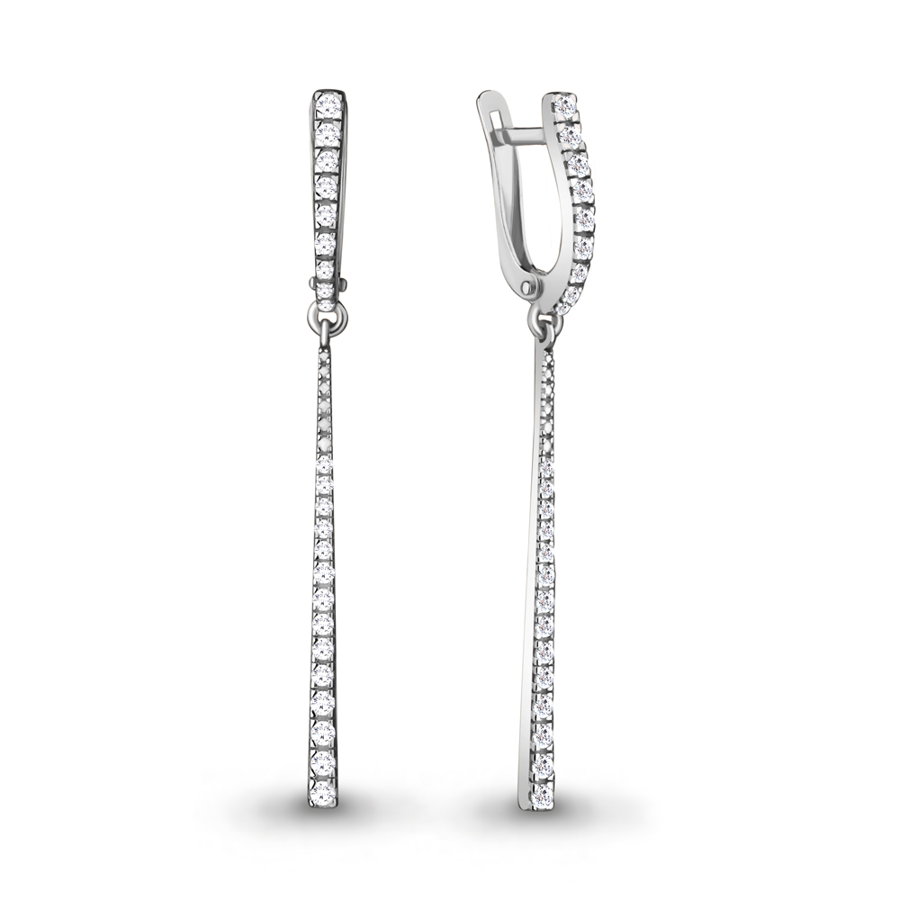 48252А Серьги из Серебра с фианитами из коллекции "Spark"