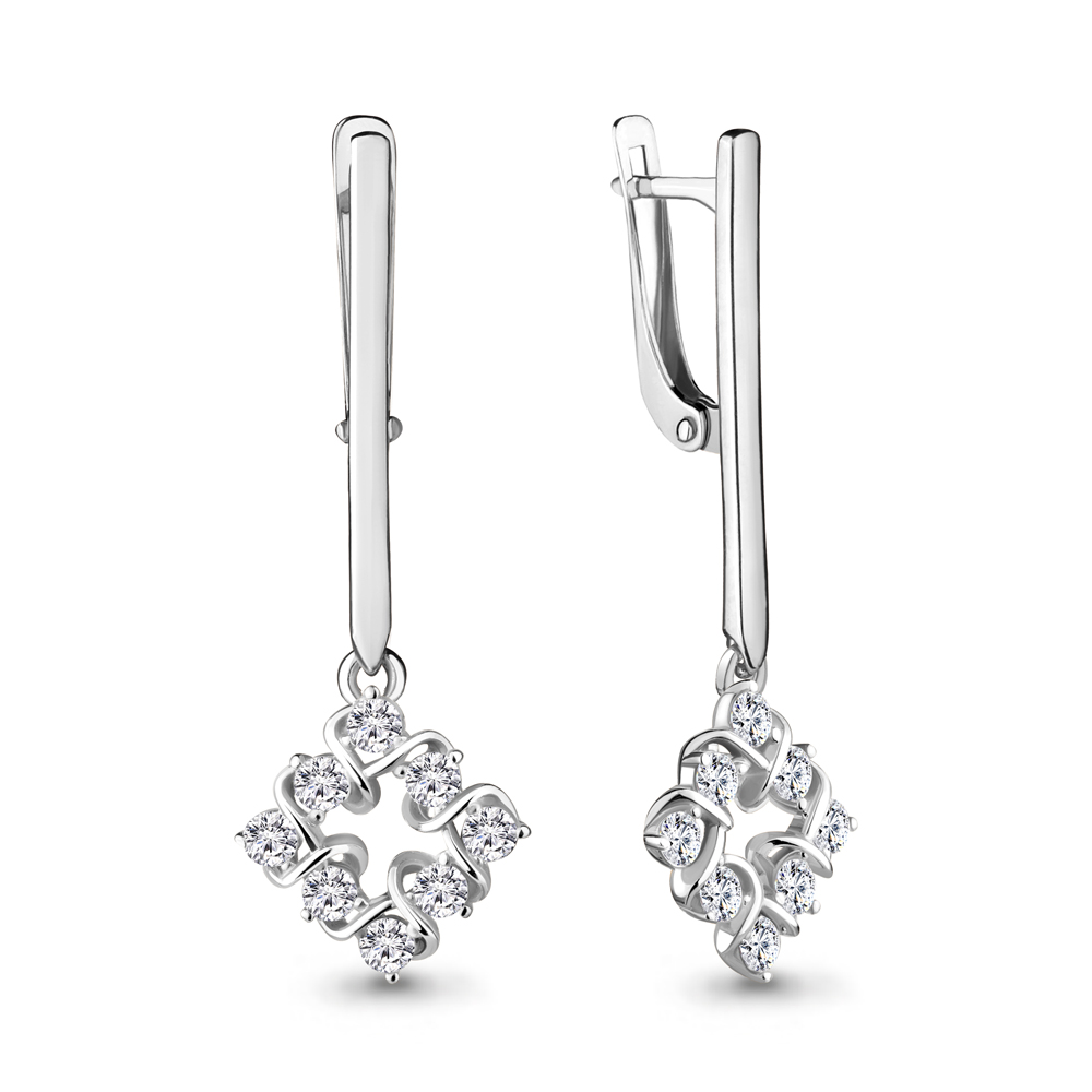 48289А Серьги из Серебра с фианитами