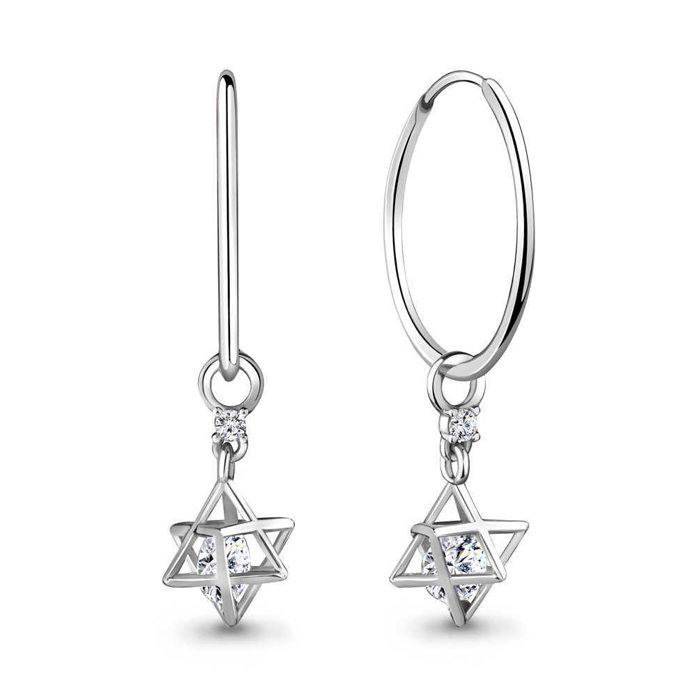 48298А Серьги из Серебра с фианитами