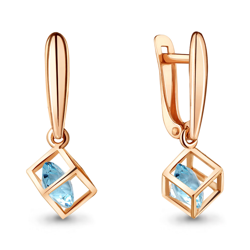 4830102 Серьги из Золота с топазами скай блю
