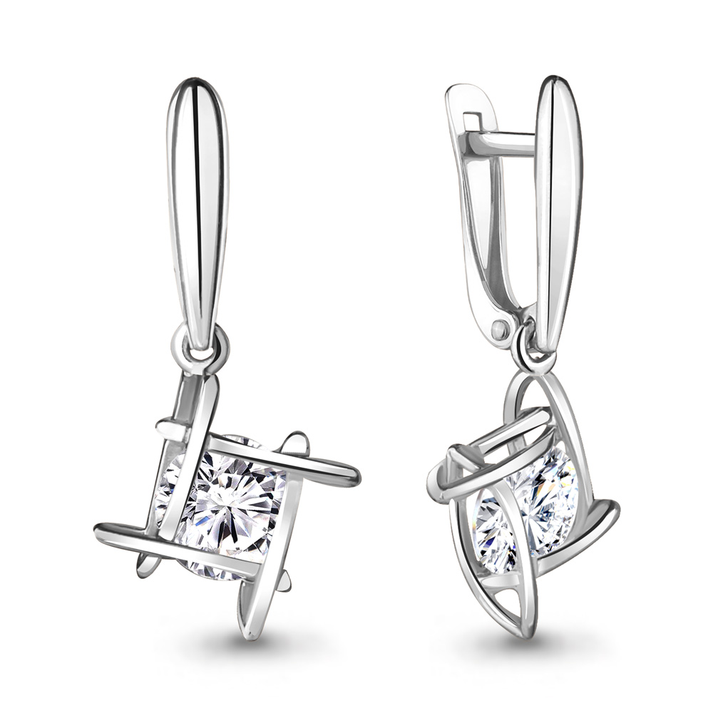 48302 Серьги из Серебра с фианитами