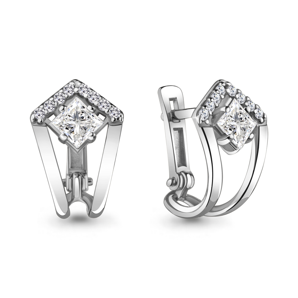 48314А Серьги из Серебра с фианитами