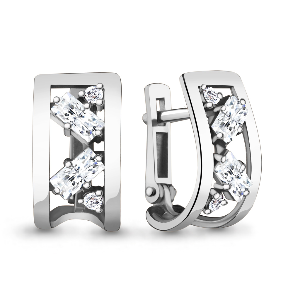 48317А Серьги из Серебра с фианитами