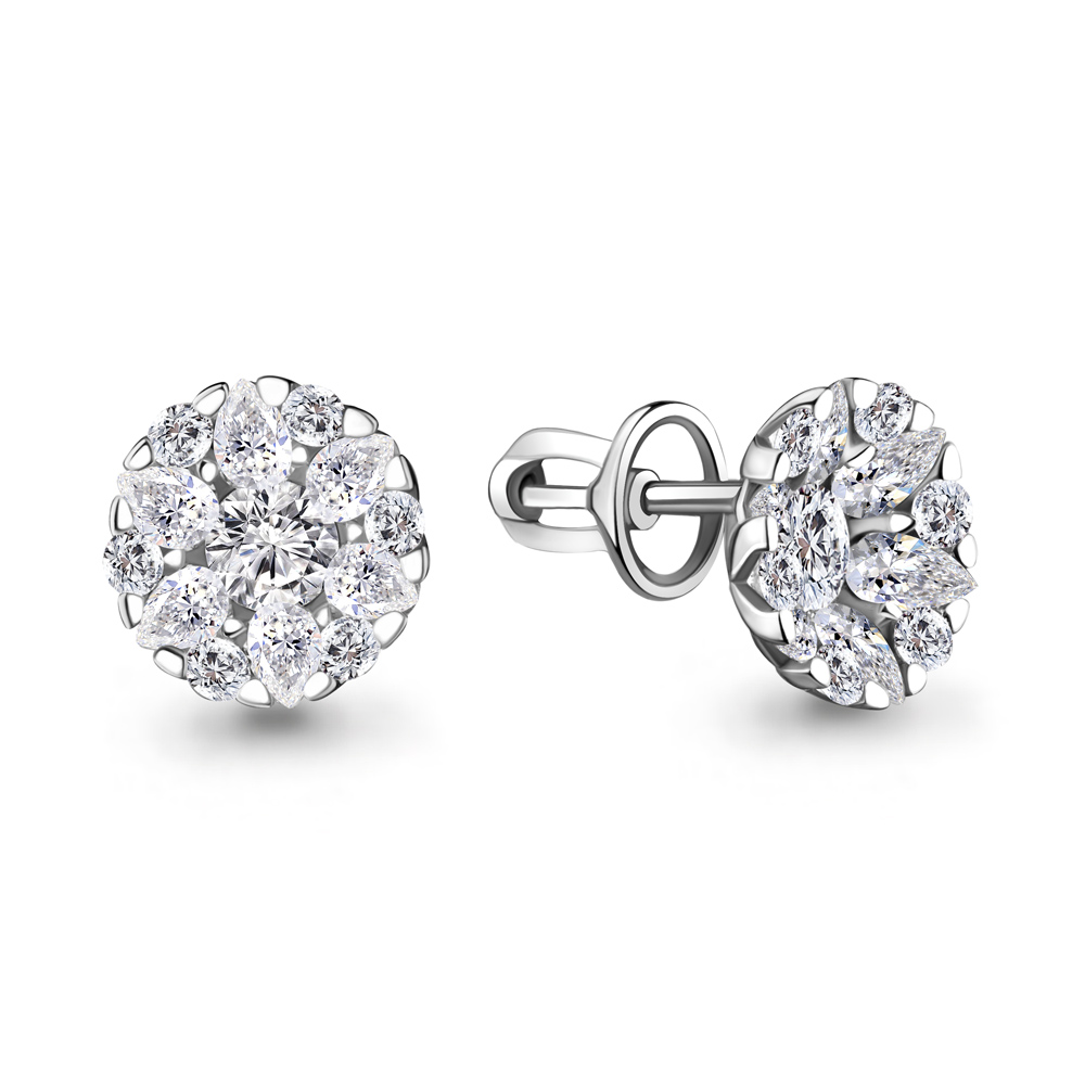 48336А Серьги из Серебра с фианитами