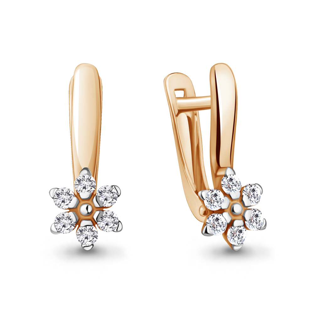 48337А Серьги из Золота с фианитами